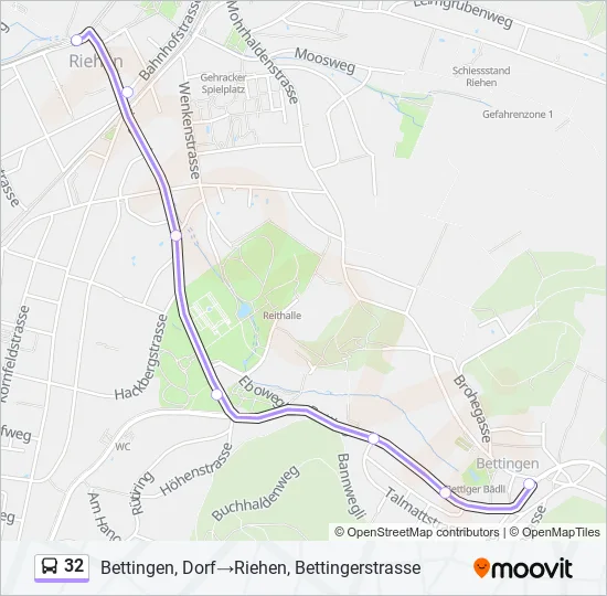32 Bus Line Map