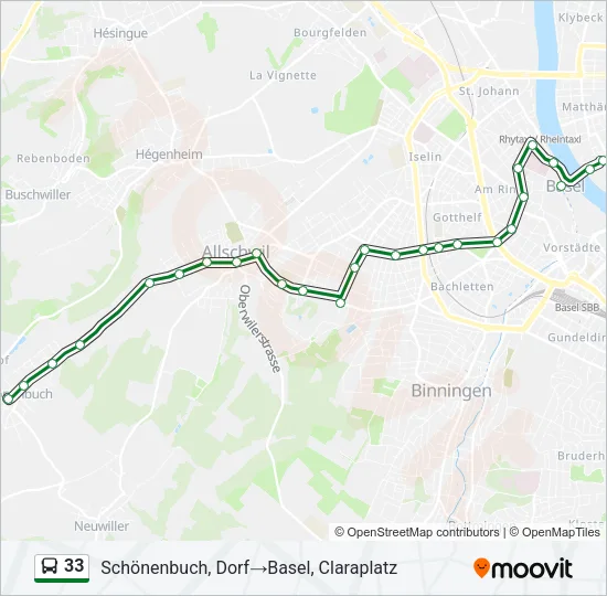 33 Bus Line Map