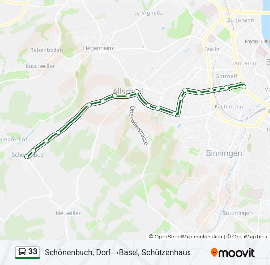 33 Bus Line Map