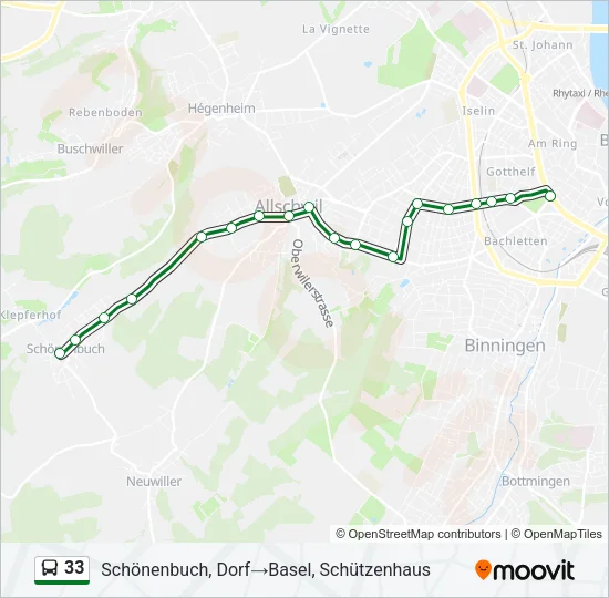 33 Bus Line Map
