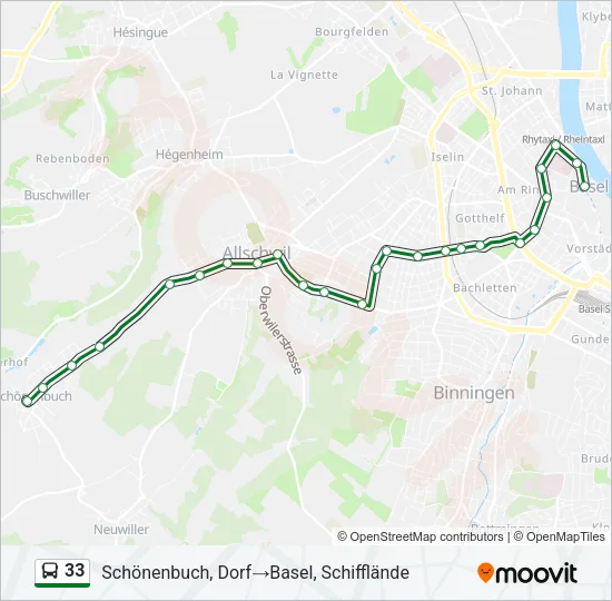 33 Bus Line Map