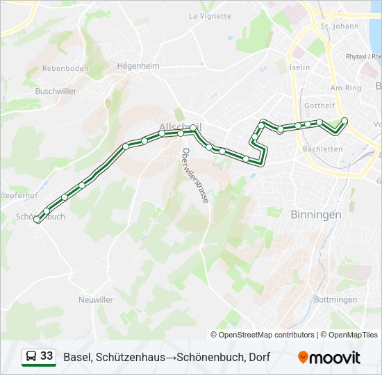 33 Bus Line Map