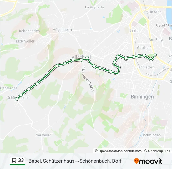 33 Bus Line Map