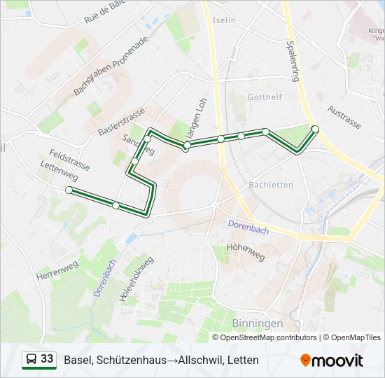 33 Bus Line Map