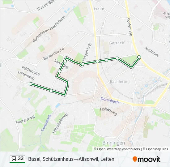 33 Bus Line Map