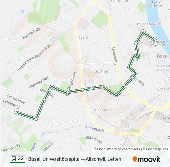 33 Bus Line Map