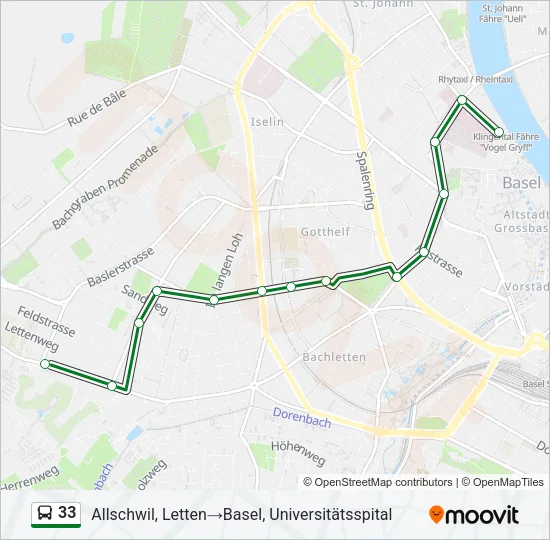 33 Bus Line Map
