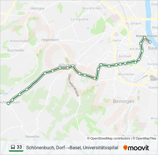 33 Bus Line Map