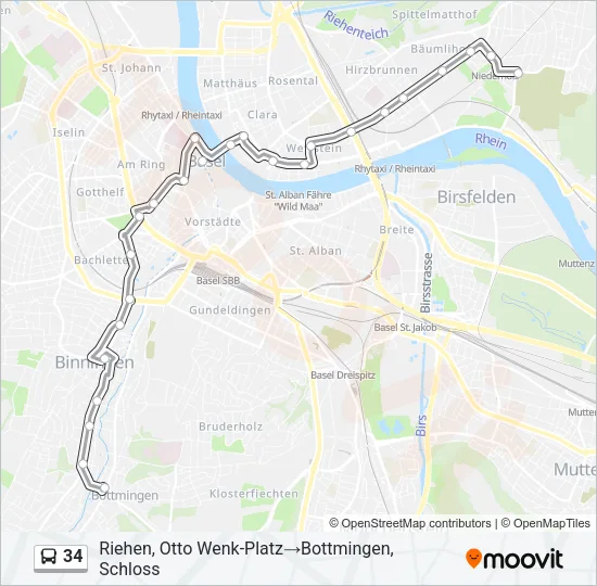 34 Bus Line Map