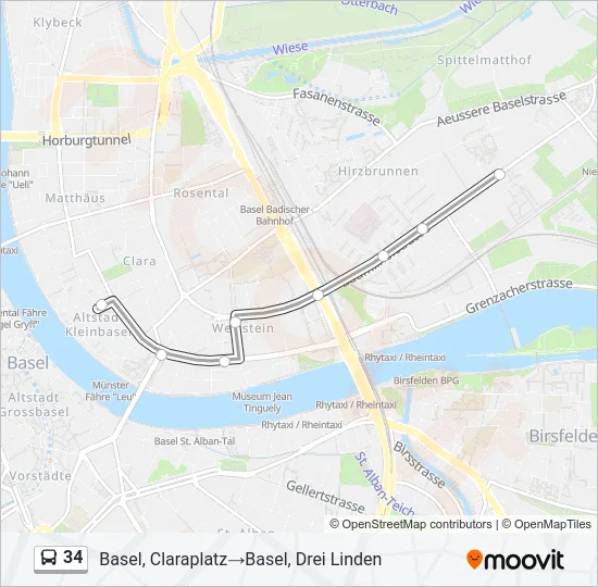 34 Bus Line Map