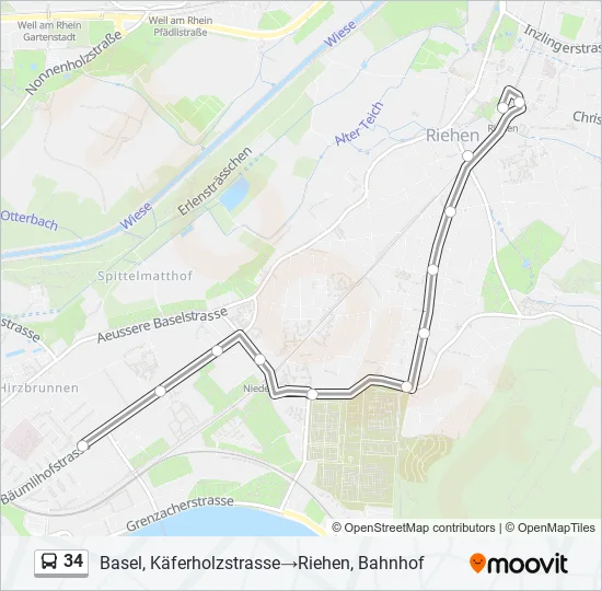 34 Bus Line Map
