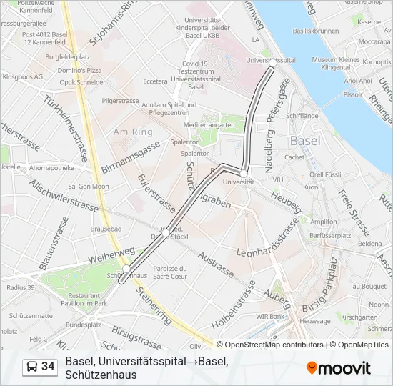 34 Bus Line Map