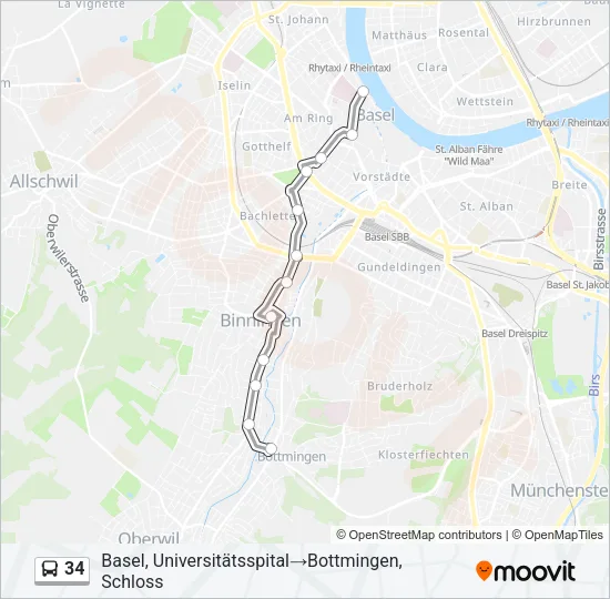34 Bus Line Map