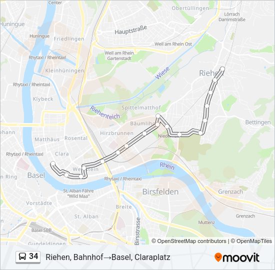 34 Bus Line Map