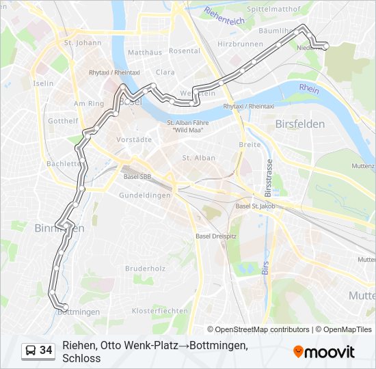 34 Bus Line Map