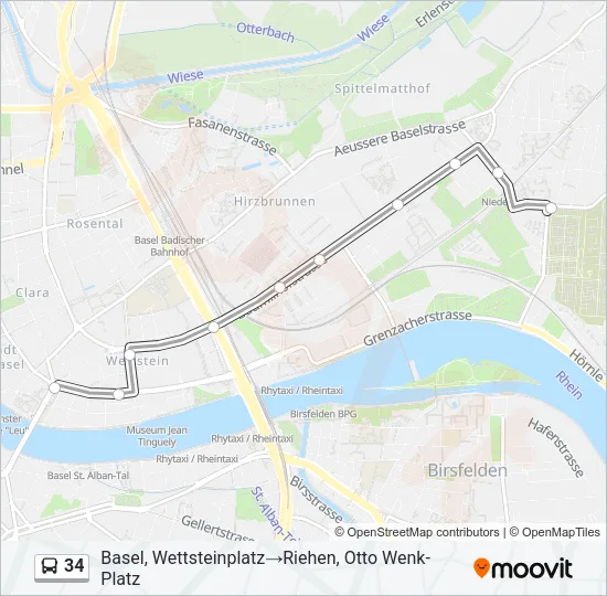 34 Bus Line Map