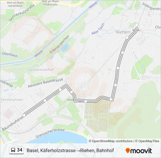 34 Bus Line Map