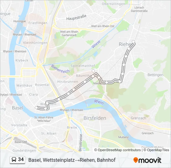 34 Bus Line Map