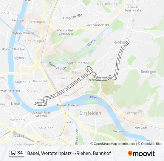 34 Bus Line Map