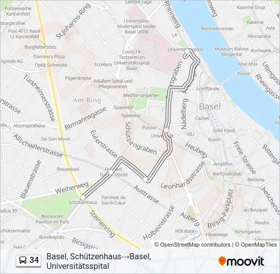 34 Bus Line Map