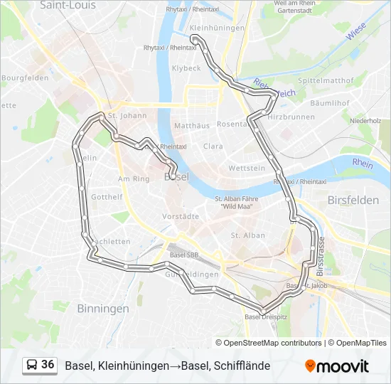 36 Bus Line Map