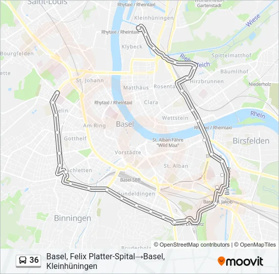 36 Bus Line Map