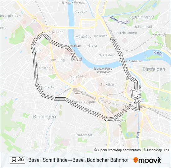 36 Bus Line Map