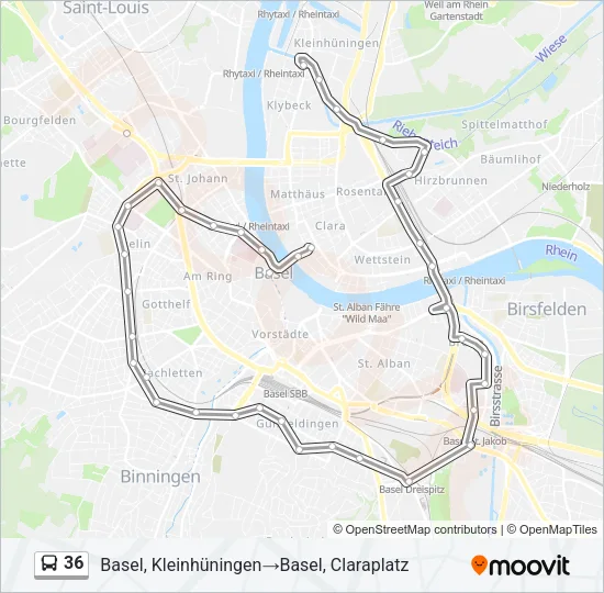 36 Bus Line Map