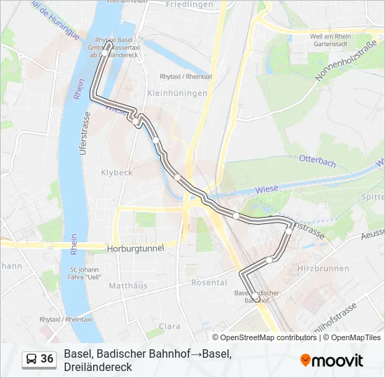 36 Bus Line Map