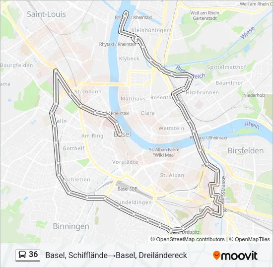 36 Bus Line Map