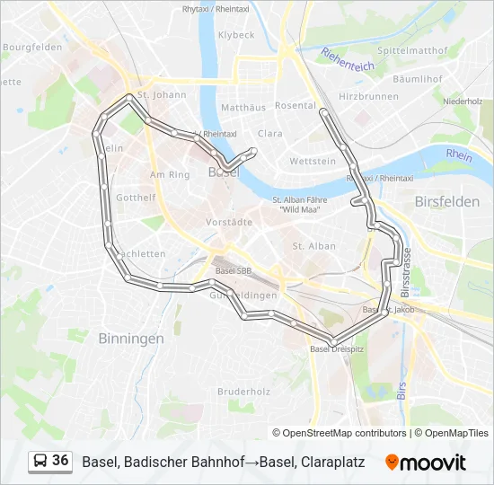 36 Bus Line Map
