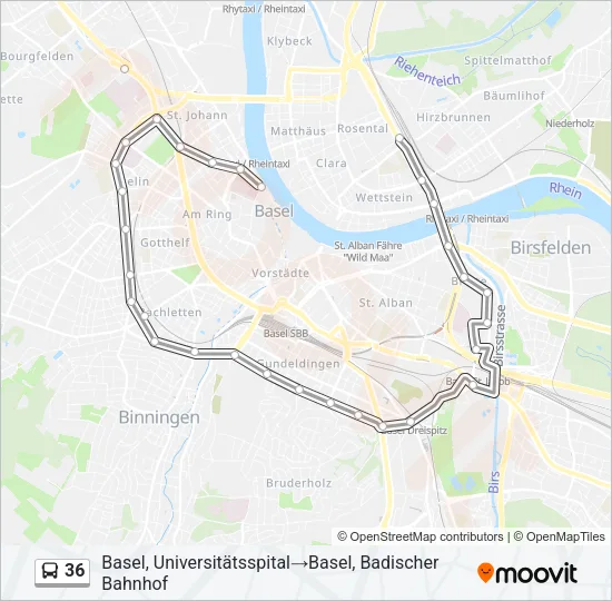 36 Bus Line Map