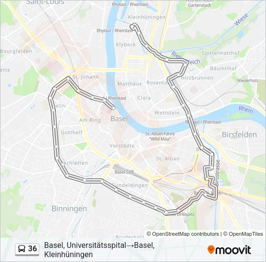 36 Bus Line Map