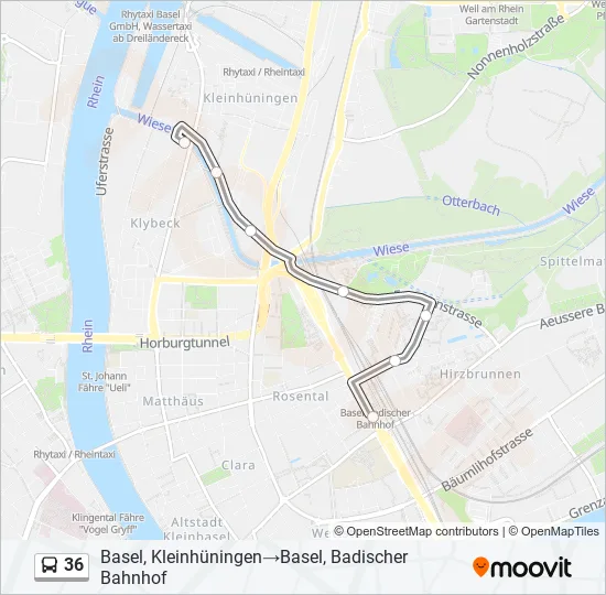 36 Bus Line Map