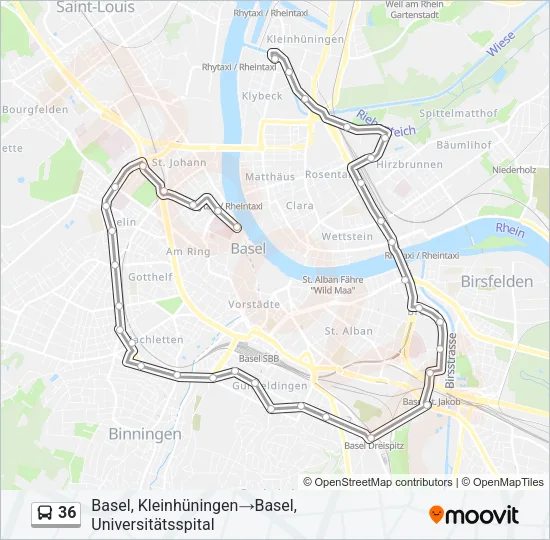 36 Bus Line Map