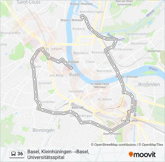 36 Bus Line Map