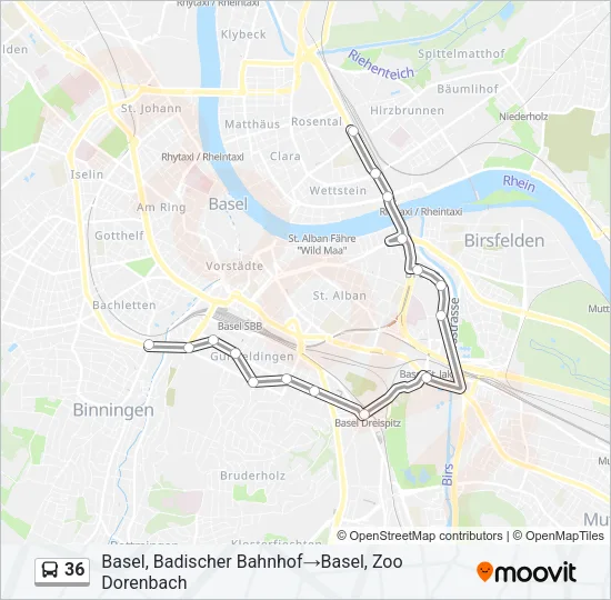 36 Bus Line Map