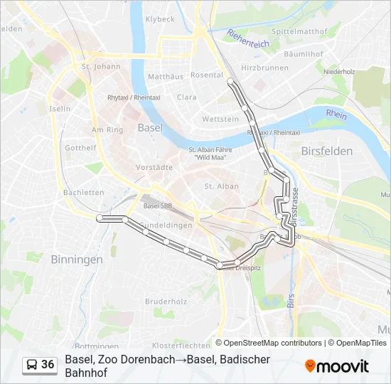 36 Bus Line Map