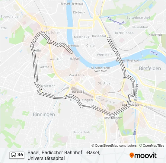 36 Bus Line Map