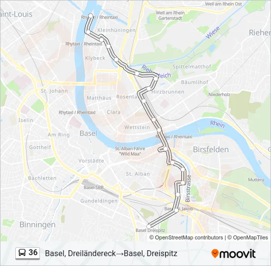 36 Bus Line Map