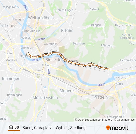 38 Bus Line Map