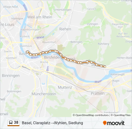 38 Bus Line Map