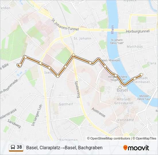 38 Bus Line Map