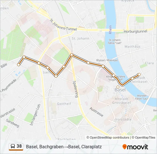 38 Bus Line Map