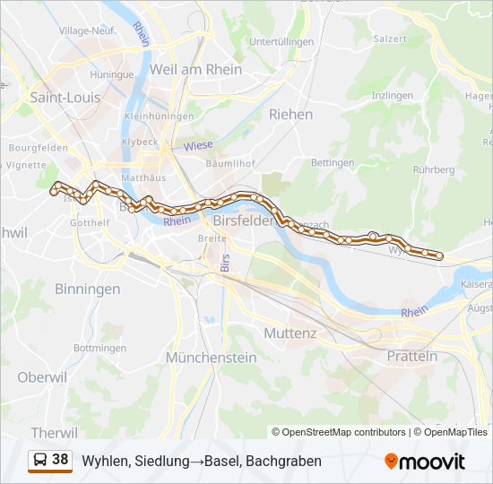 38 Bus Line Map