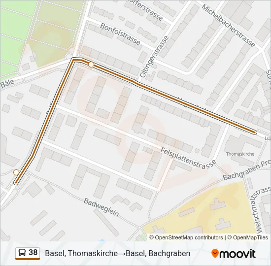 38 Bus Line Map