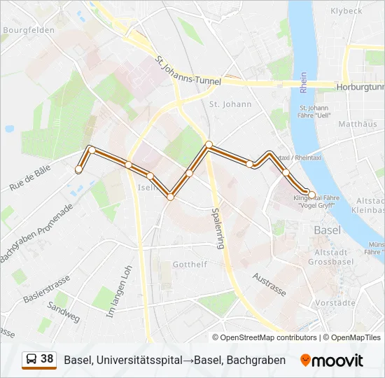 38 Bus Line Map