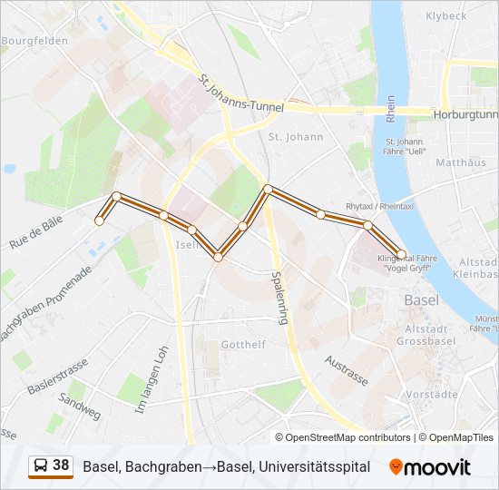 38 Bus Line Map