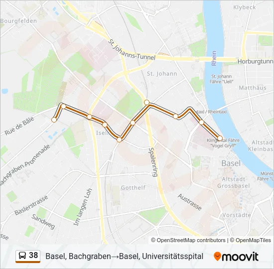 38 Bus Line Map