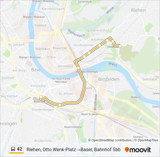 42 Bus Line Map